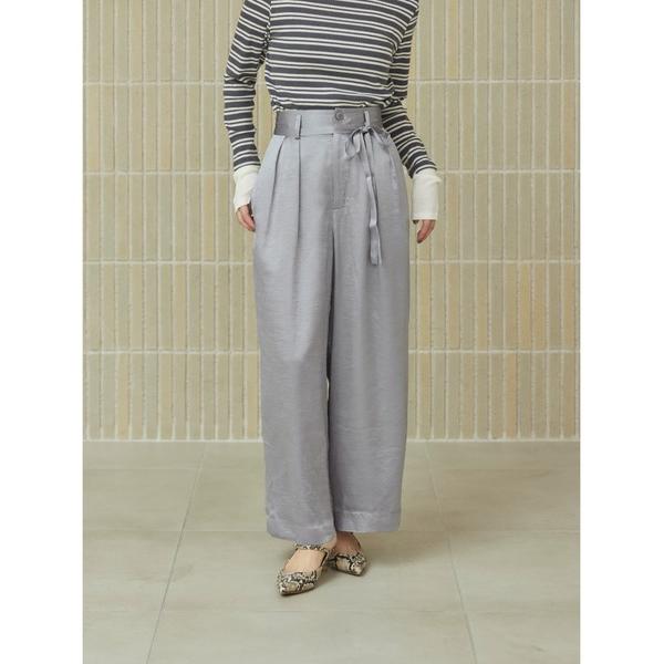 パンツ ヴィンテージサテンワイドパンツ 「低身長・小柄女性」 レディース