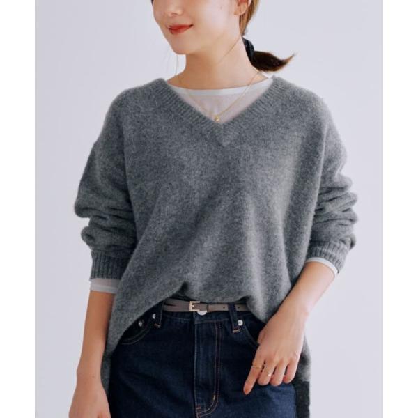 ニット セーター ウールカシミヤVネックニット 「低身長・小柄女性」 レディース