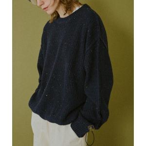 セーター ニット ドローコードカラーネップインサイドアウトニット メンズ レディース