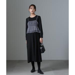 ワンピース チュールビスチェセットニットワンピースの商品画像