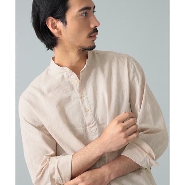 シャツ 「別注」GUY ROVER / リネンコットン バンドカラー プルオーバーシャツ メンズ