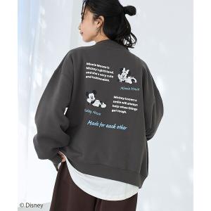 トレーナー スウェット 「Disney／ディズニー」coen限定 バックプリントハーフジップスウェット レディース