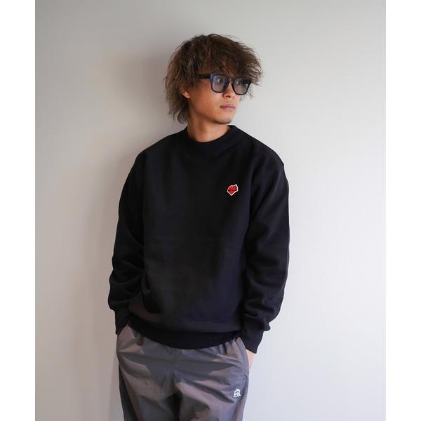 トレーナー スウェット ハートアイコンワッペンビッグトレーナー メンズ