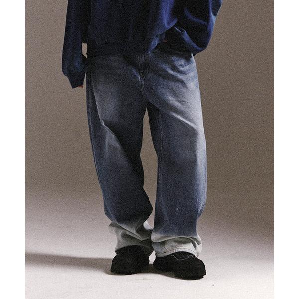 ワイドパンツ ジーンズ LIBERE リベーレ / BLEACHED WIDE BAGGY PANT...