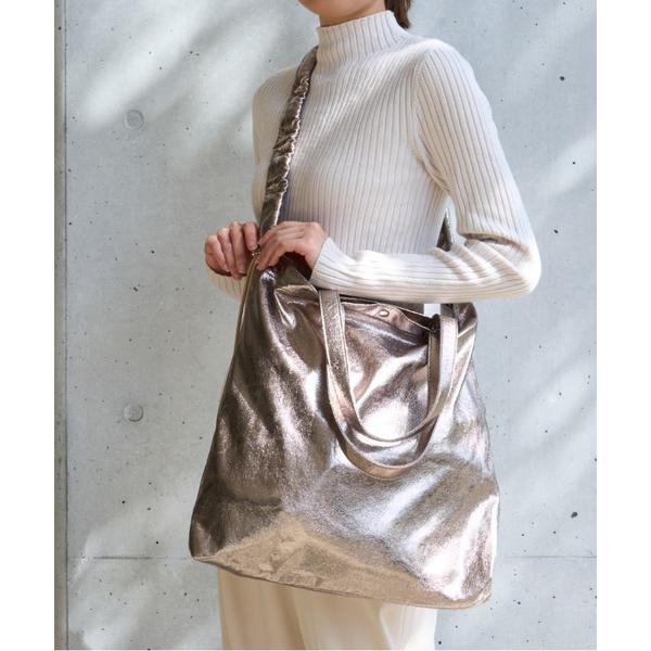 トートバッグ バッグ　メタリックポケッタブルトート レディース