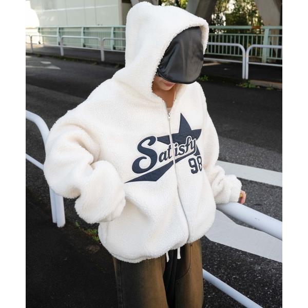 ブルゾン アウター WEGO/ロゴボアパーカー レディース