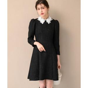 ワンピース レース襟ミニツイードワンピース/MM447418