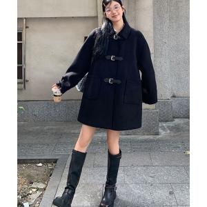 美品♡ ウール100% RIVE DROITE ロングダッフルコート　36 ヴィオラ エ ヴィオラ Viola e Viola ウール調ロング丈ダッフルコート