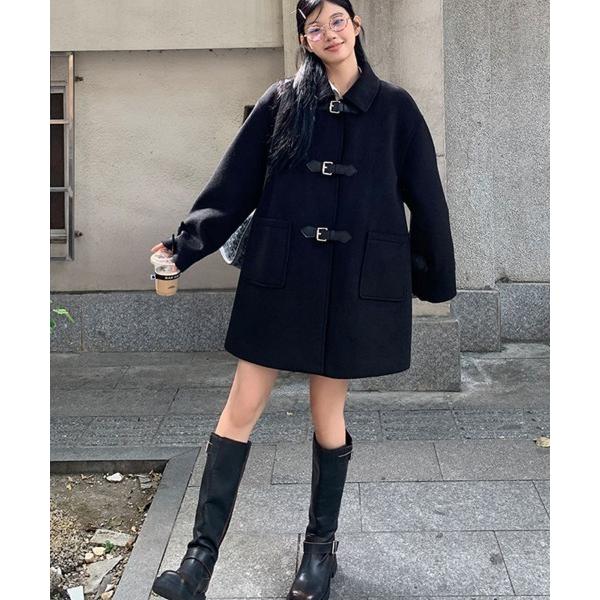 ダッフルコート コート ミディ丈ウール レディース