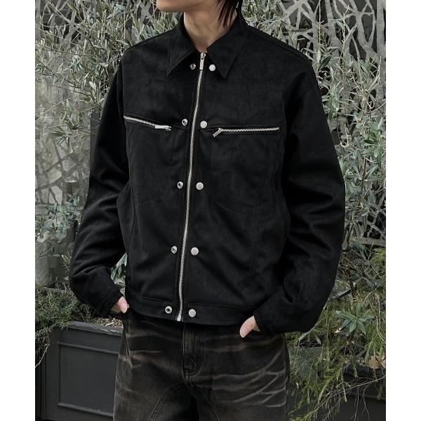 コート ジャケット 「Chikashitsu +」fake suede zipper blouson...