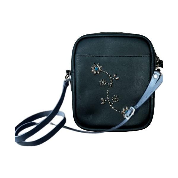 ショルダーバッグ INDIGO LEATHER SHOULDER STADS BAG メンズ