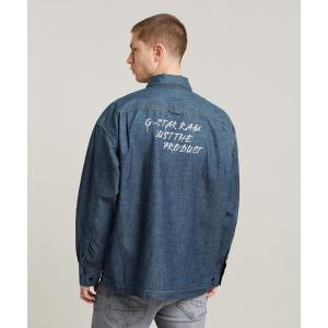 シャツ BACK PAINT BOXY FIT SHIRT/バックプリントオーバーサイズデニムシャツ メンズ
