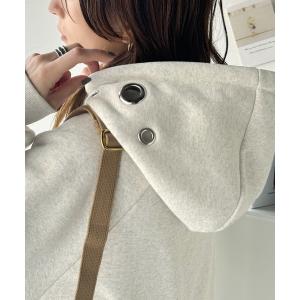 パーカー トレンドライクなゆるシルエット。リングハトメ裏起毛パーカー レディース