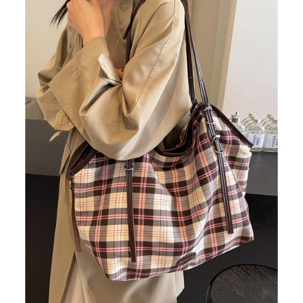 ショルダーバッグ バッグ チェックビッグショルダーバッグ レディース メンズ