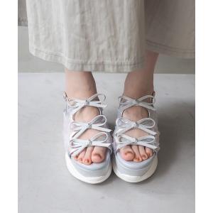 サンダル 厚底グリッターリボンサンダル　8990007 レディース