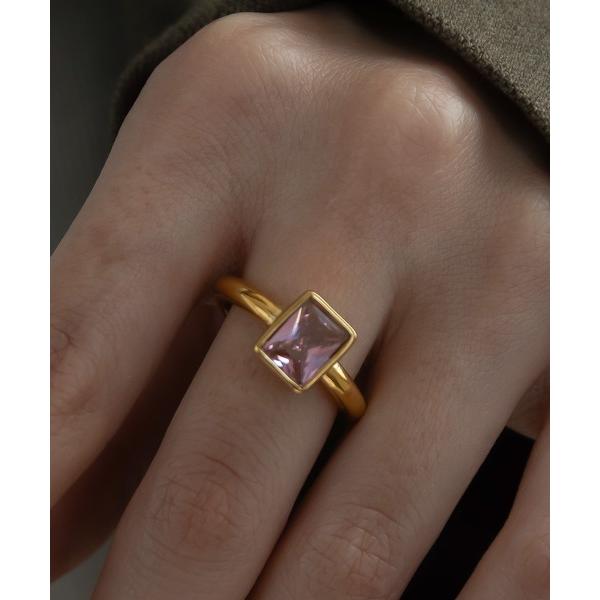 指輪 リング 金属アレルギー対応 スクエアジルコニアリング レディース