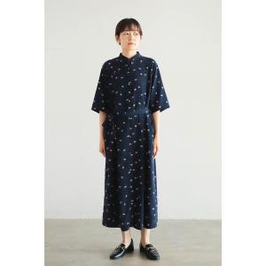 FIL DE FER ワンピース パンジープリント マチ付きワンピース  