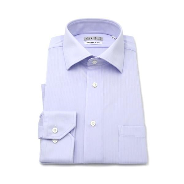 フォーマル シャツ 「完全ノーアイロン」長袖 アイシャツ セミワイド ストレッチ シャドウストライプ...