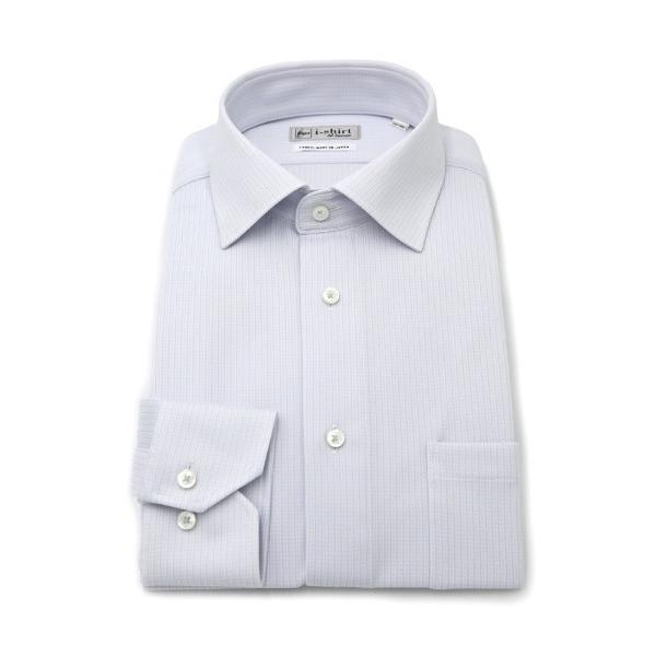 フォーマル シャツ WEB限定「完全ノーアイロン」長袖 アイシャツ セミワイド ストレッチ チェック...