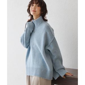 ニット セーター 「暖かな素材感/リバイバル」MIXヤーンタートルニット レディース