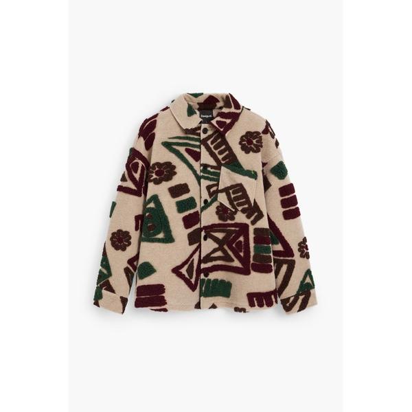 ステンカラーコート コート アート柄 ボアジャケット メンズ