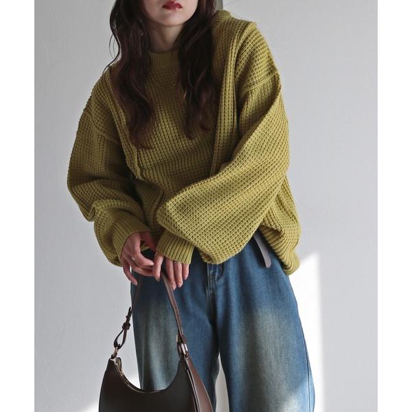 ニット セーター ５ＧＧワッフル編みバルキーニット レディース