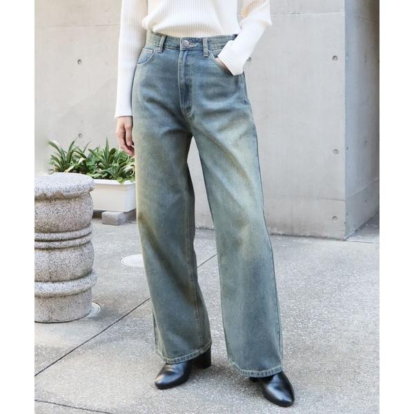 ジーンズ デニム デニムパンツ ヴィンテージライク ワイドストレートデニムパンツ レディース