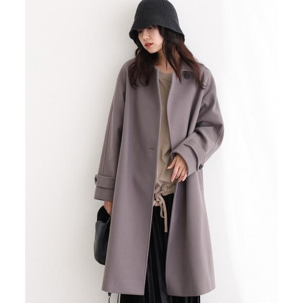 ステンカラーコート コート 家で洗えるコート レディース