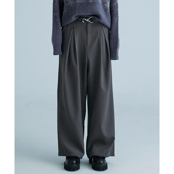 スラックス ルーズシルエットディープタックスラックス メンズ レディース