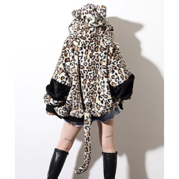 ブルゾン アウター Eco Fur Cat Ear Blouson Hoodie / エコファー猫耳...