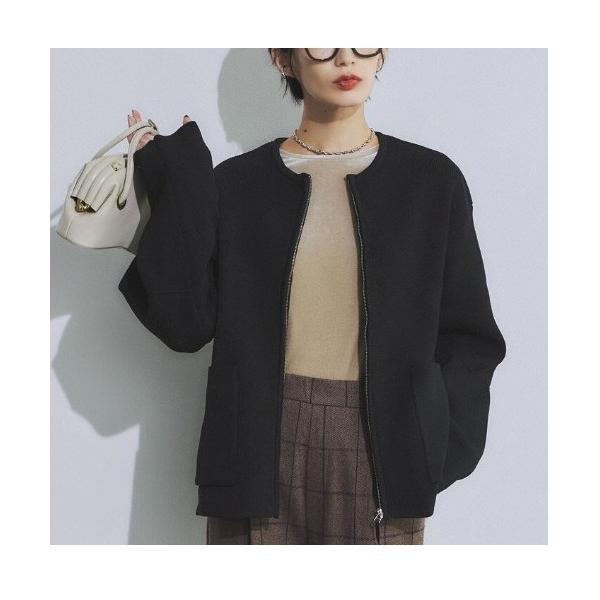 ジャケット ノーカラージャケット ＩＥＤＩＴ　カーデ以上コート未満のこなれオーバーサイズニットジャケ...