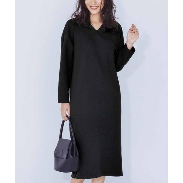 ワンピース ＩＥＤＩＴ　帯電防止加工がうれしい　いつもキレイな黒が続く純黒素材の大人シックな裏微起毛...