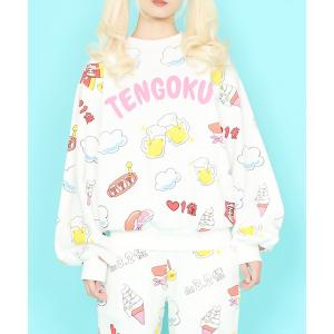 トレーナー スウェット 天国と地獄総柄スウェット レディース メンズ