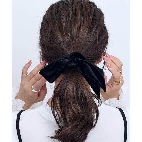 シュシュ 片結びリボンベロアシュシュ