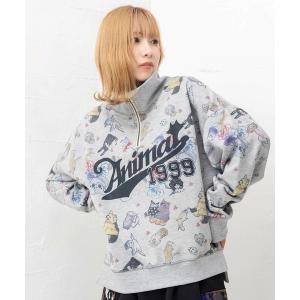 scolar スカラー　ネコ柄×無地リバーシブル フランネルブルゾン スカラー / ネコ柄×無地リバーシブル フランネルブルゾン | ITEM