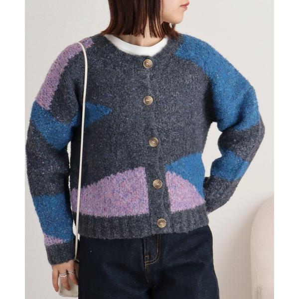 カーディガン A.N.L 2WAYジャガードニットプルオーバー/カーディガン レディース