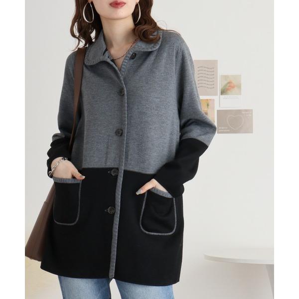 カーディガン BRODIAEA 2WAY襟付きニットカーディガン レディース