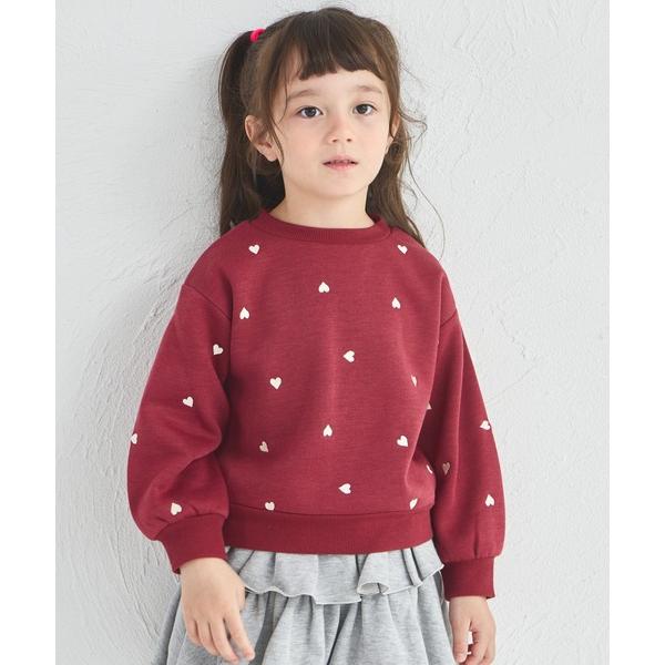 トレーナー  「ぬくふわ」裏起毛 ハート アニマル 総柄 刺繍 トレーナー キッズ 子供服 女の子