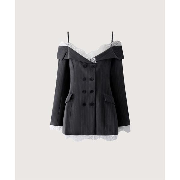 ワンピース オープンショルダーレースブレザードレス Open Shoulder Lace Blaze...