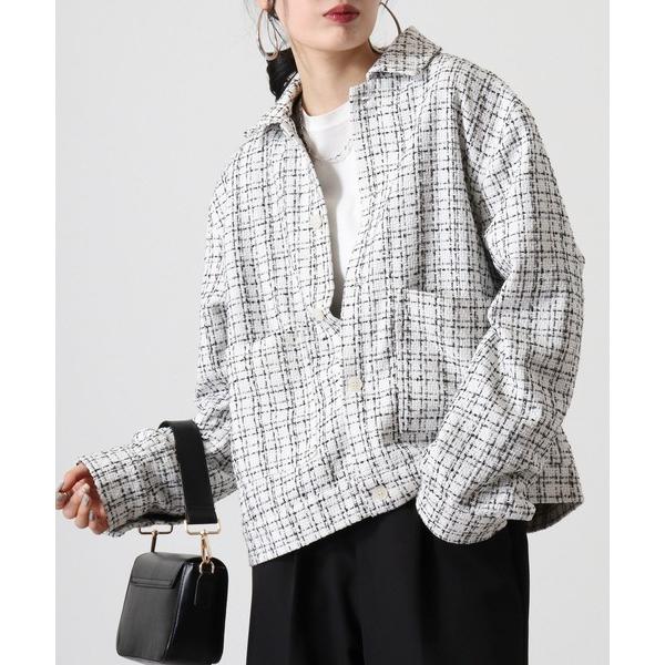 ブルゾン アウター ツイードショート丈ブルゾン メンズ レディース