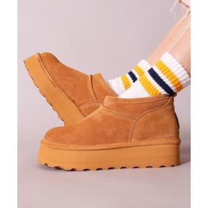ブーツ (AC)「BEARPAW」厚底 ムートン ショート ブーツ レディース