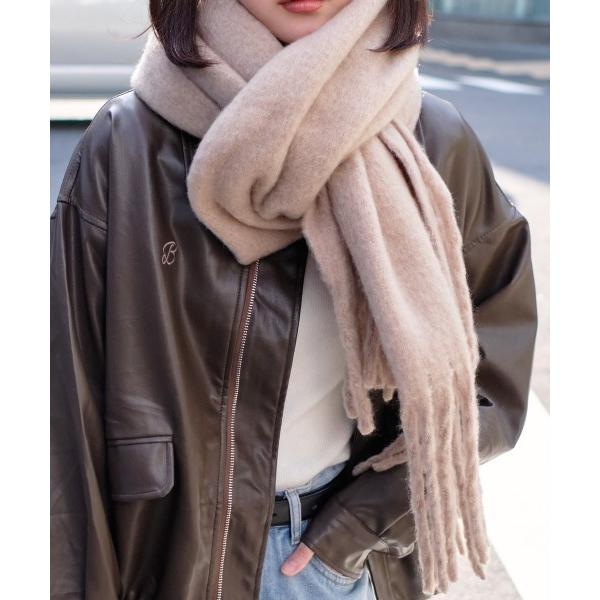 マフラー ストール フリンジボリュームマフラー レディース