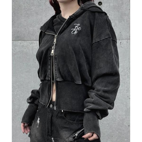 パーカー ウォッシュドロゴジップパーカー レディース メンズ