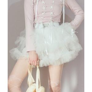 パンツ チュールリボンショートパンツ（パニエ） レディース