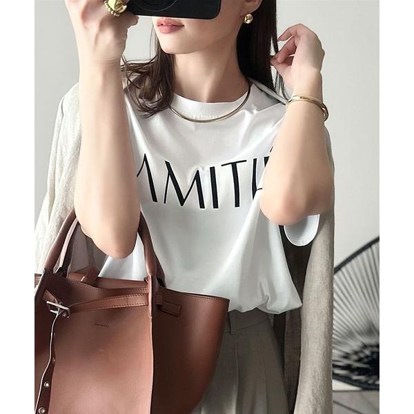 tシャツ ワンランク上の大人シンプルベーシック。シルケット加工フロッキープリントTシャツ（半袖） レ...