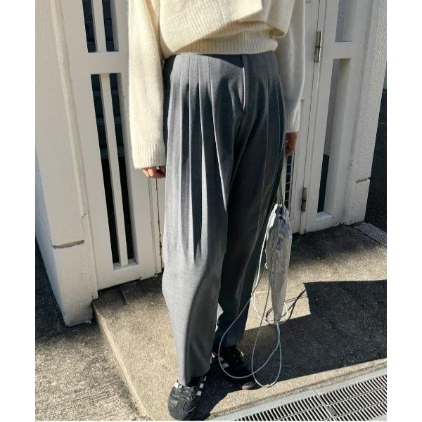 スラックス パンツ UND WOOL MULTI TUCK PANTS レディース