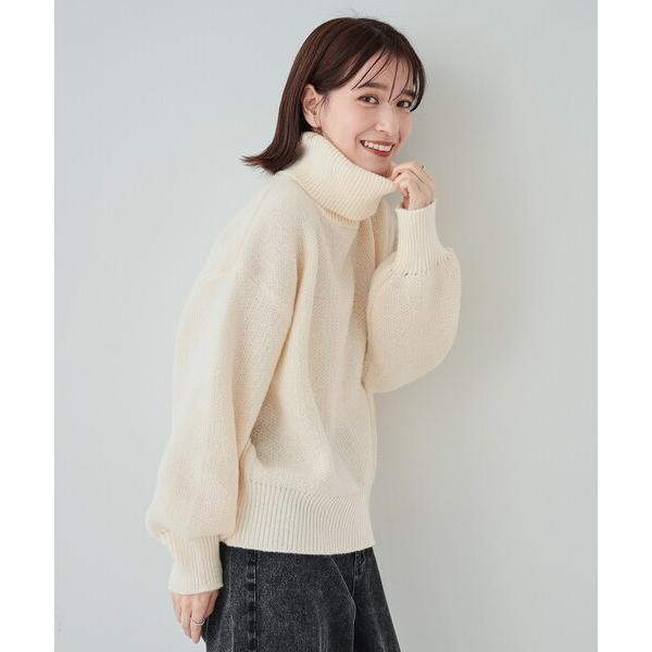 ニット セーター 「S-LL」さりげないラメ感 配色ジャカード タートルネックニット レディース