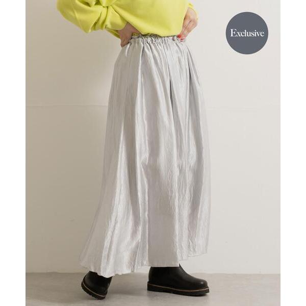スカート 「別注」MIDIUMISOLID×TGM　satain volume skirt