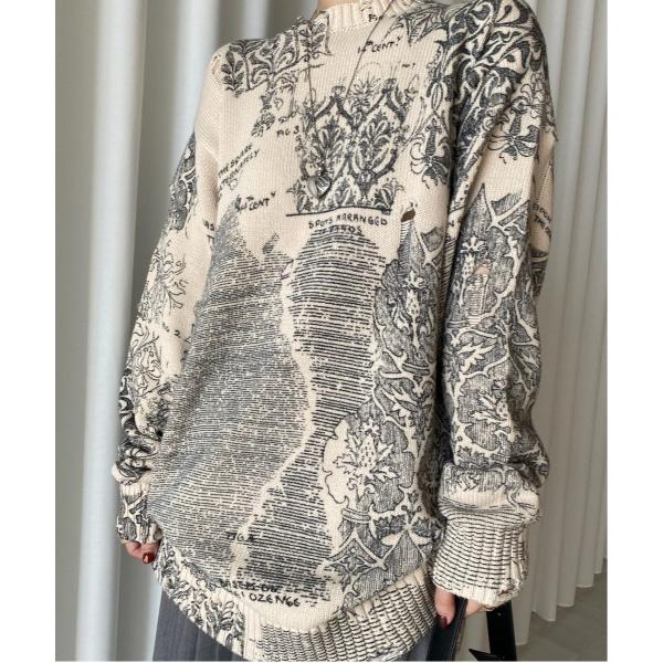 ニット セーター UND VINTAGE LIKE HANDWRITING OVER KNIT レデ...