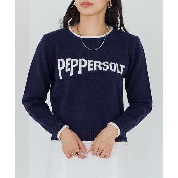 ニット セーター 「Fizz/フィズ」　フロント英字ロゴジャガード配色ニット レディース